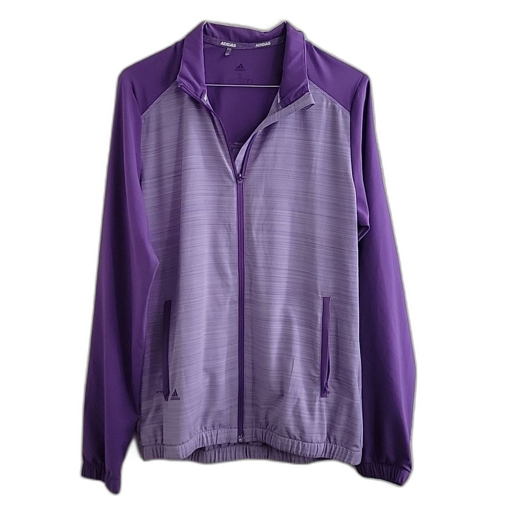 Adidas Women's S Lightweight Purple Collared Zippered Pockets Jacket
